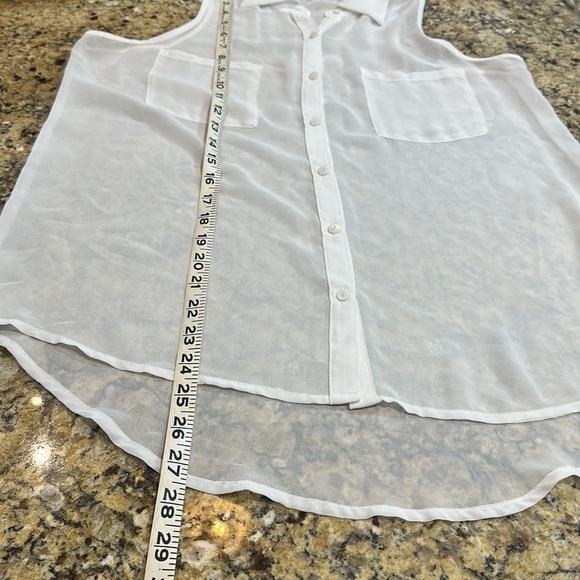 Top blouse sheer sleeveless white top size medium - Picture 5 of 8
